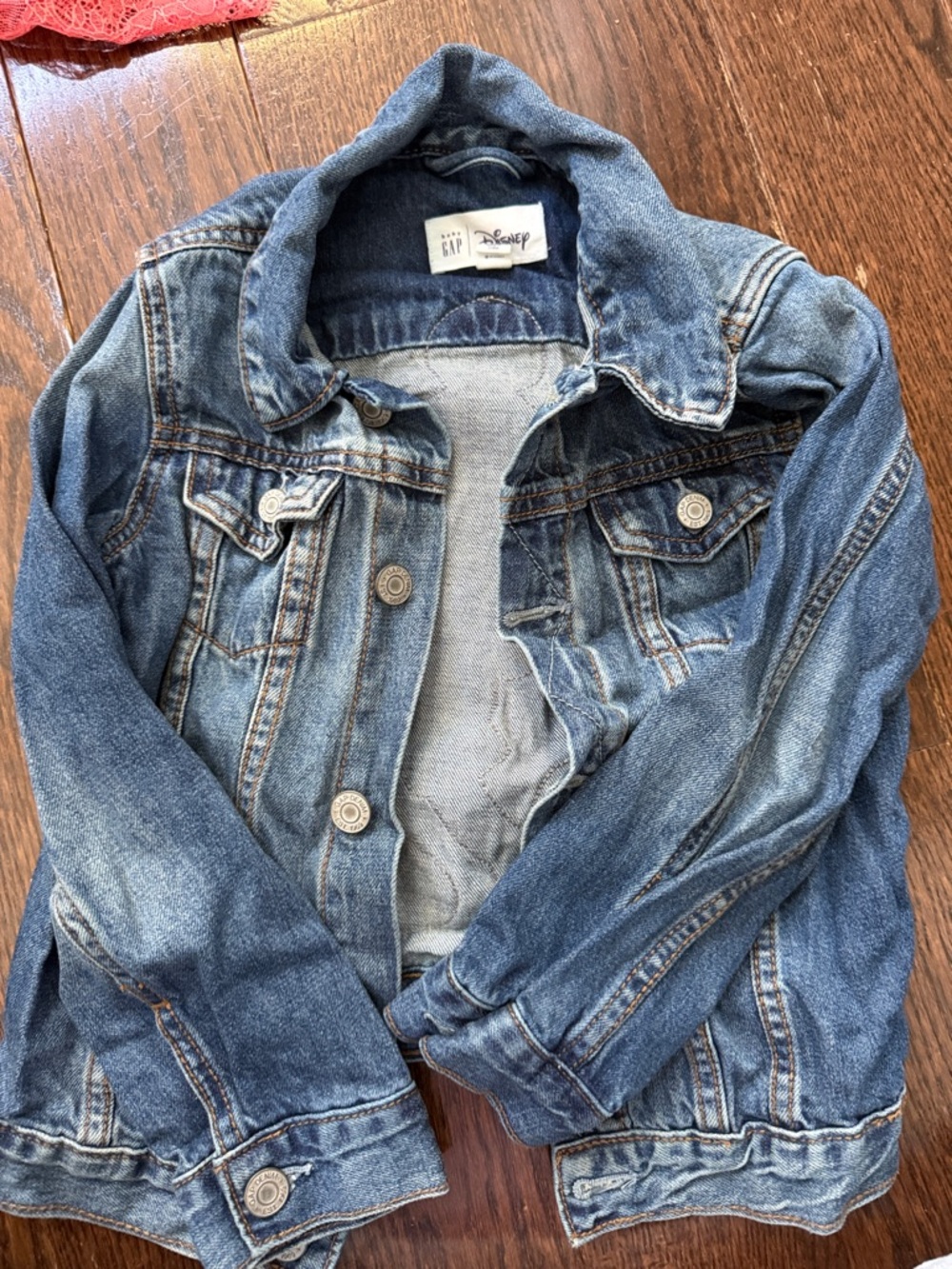 GAP Kids Blue Denim Jacket with Mickey Mouse Patch - Picture 2 of 2